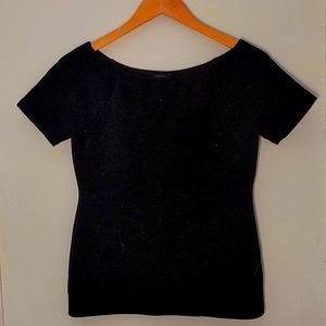 𝅺ann Taylor Black Wide Neck Blouse